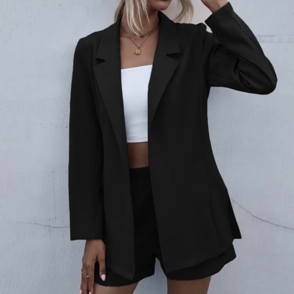 SHEIN Open Front Blazer & Shorts